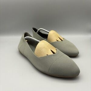 Torrid Shoes Womens Size 10.5 Sage Green Stretch Knit Flats Pointed Toe Slip On